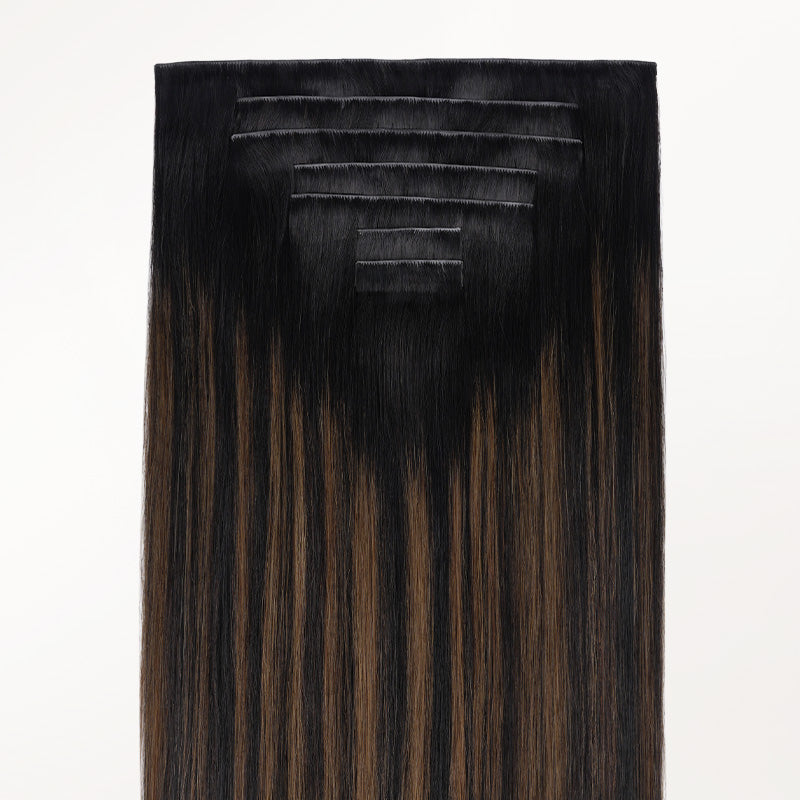 Natural Black Balayage (1B/6/1B) Invisi Edge Seamless Clip-Ins (140g-160g)