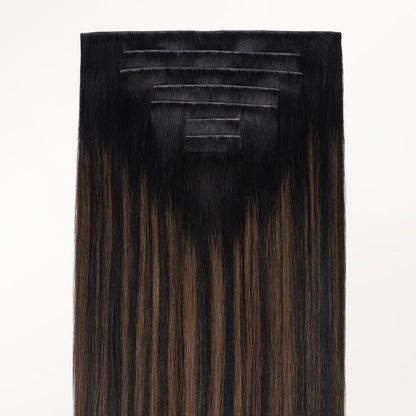 Natural Black Balayage (1B/6/1B) Invisi Edge Seamless Clip-Ins (140g-160g)