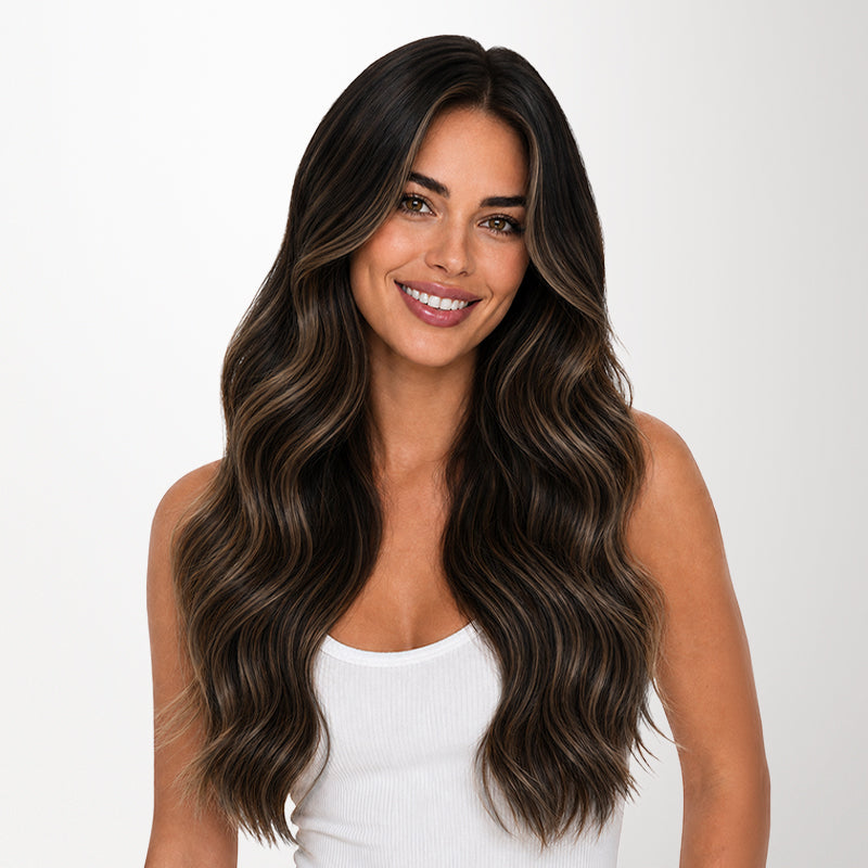 Natural Black Balayage (1B/6/1B) Invisi Edge Seamless Clip-Ins (140g-160g)