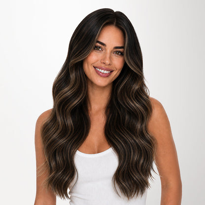Natural Black Balayage (1B/6/1B) Invisi Edge Seamless Clip-Ins (140g-160g)