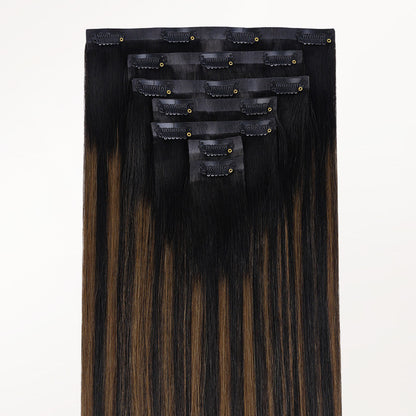 Natural Black Balayage (1B/6/1B) Invisi Edge Seamless Clip-Ins (140g-160g)