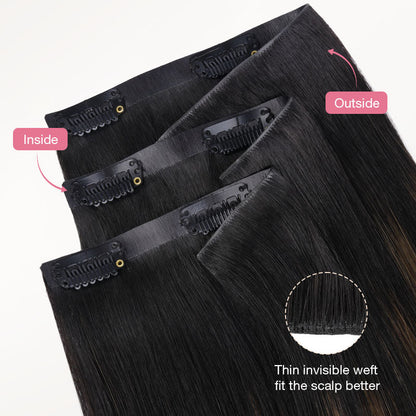 Natural Black Balayage (1B/6/1B) Invisi Edge Seamless Clip-Ins (140g-160g)