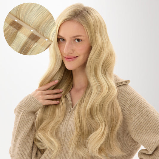 Light Blonde Highlights (16/22A) Butterfly Weft Human Hair Extensions (100g-150g)
