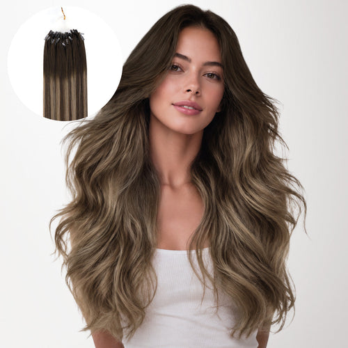Honey Blonde Balayage (4/26/4) Micro Link Tip Hair Extensions