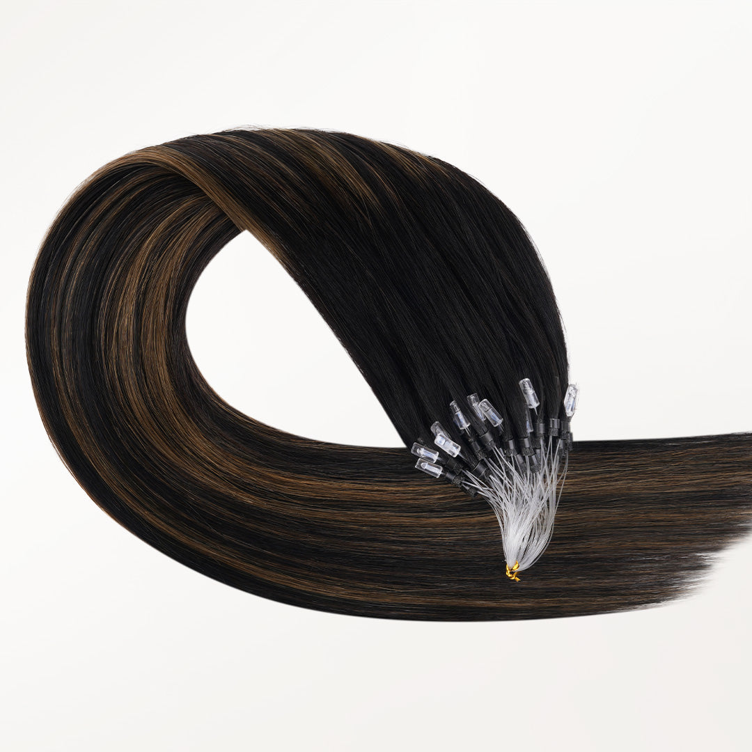 Natural Black Balayage (1B/6/1B) Micro Link Tip Hair Extensions
