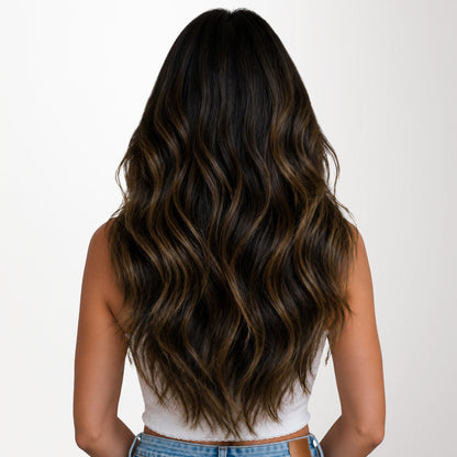 Natural Black Balayage (1B/6/1B) Micro Link Tip Hair Extensions