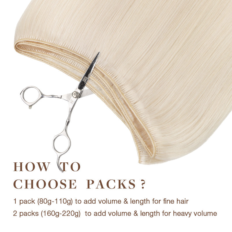 Pure Platinum Blonde (1000) Sew-In Weft Hair Extensions (80g-120g) [Clearance]