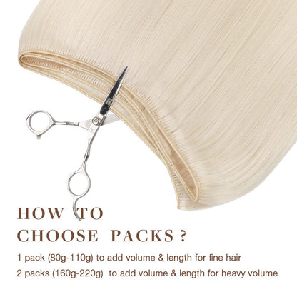 Pure Platinum Blonde (1000) Sew-In Weft Hair Extensions (80g-120g) [Clearance]