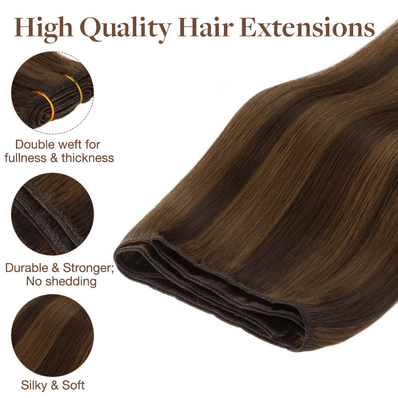 Brown Sugar Swirl Highlights (2C/4E/6C) Sew-In Weft Hair Extensions (80g-120g) [Clearance]