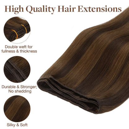 Brown Sugar Swirl Highlights (2C/4E/6C) Sew-In Weft Hair Extensions (80g-120g) [Clearance]