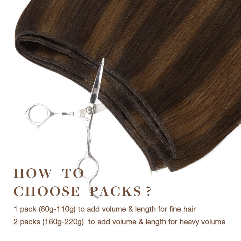 Brown Sugar Swirl Highlights (2C/4E/6C) Sew-In Weft Hair Extensions (80g-120g) [Clearance]