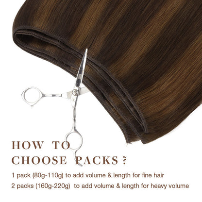 Brown Sugar Swirl Highlights (2C/4E/6C) Sew-In Weft Hair Extensions (80g-120g) [Clearance]