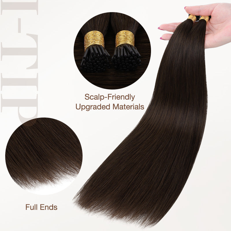 Dark Brown (2) I-Tip Hair Extensions 50g [Clearance]